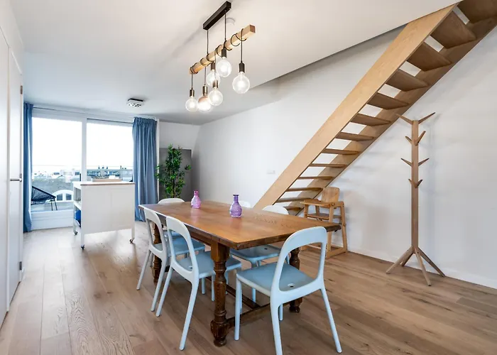 Lägenhet Espresso Duplex App Aan Zee Met Terras & Parking